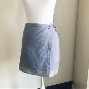 blue wrap skirt